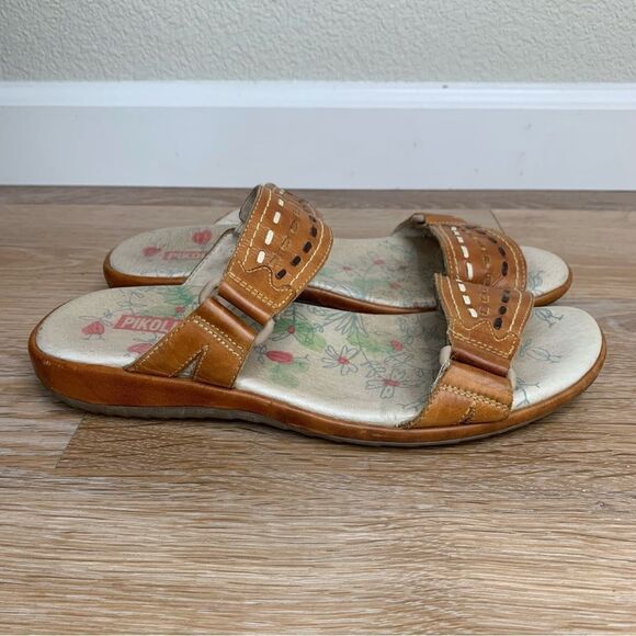 Pikolinos Women’s Brandy Slip On Slides Brown Leather - Picture 2 of 12